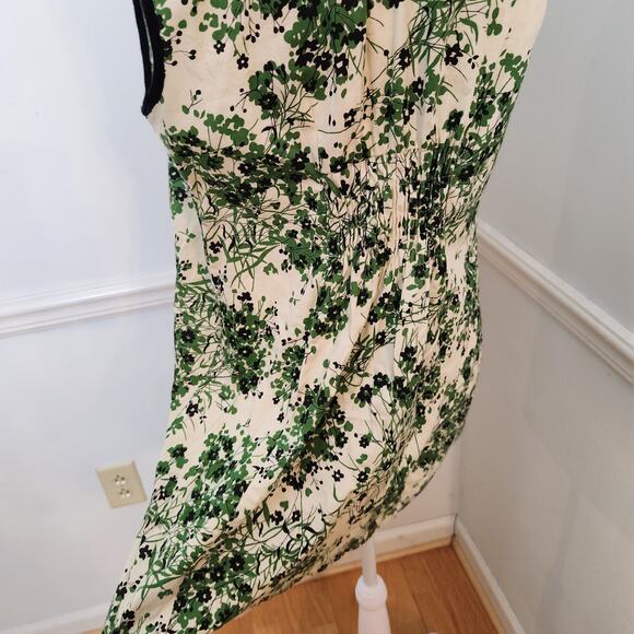 Angie Dress Sz Large Juniors Mini Collar Green Cream Floral Preppy Fairy Y2K Bow - Picture 9 of 16